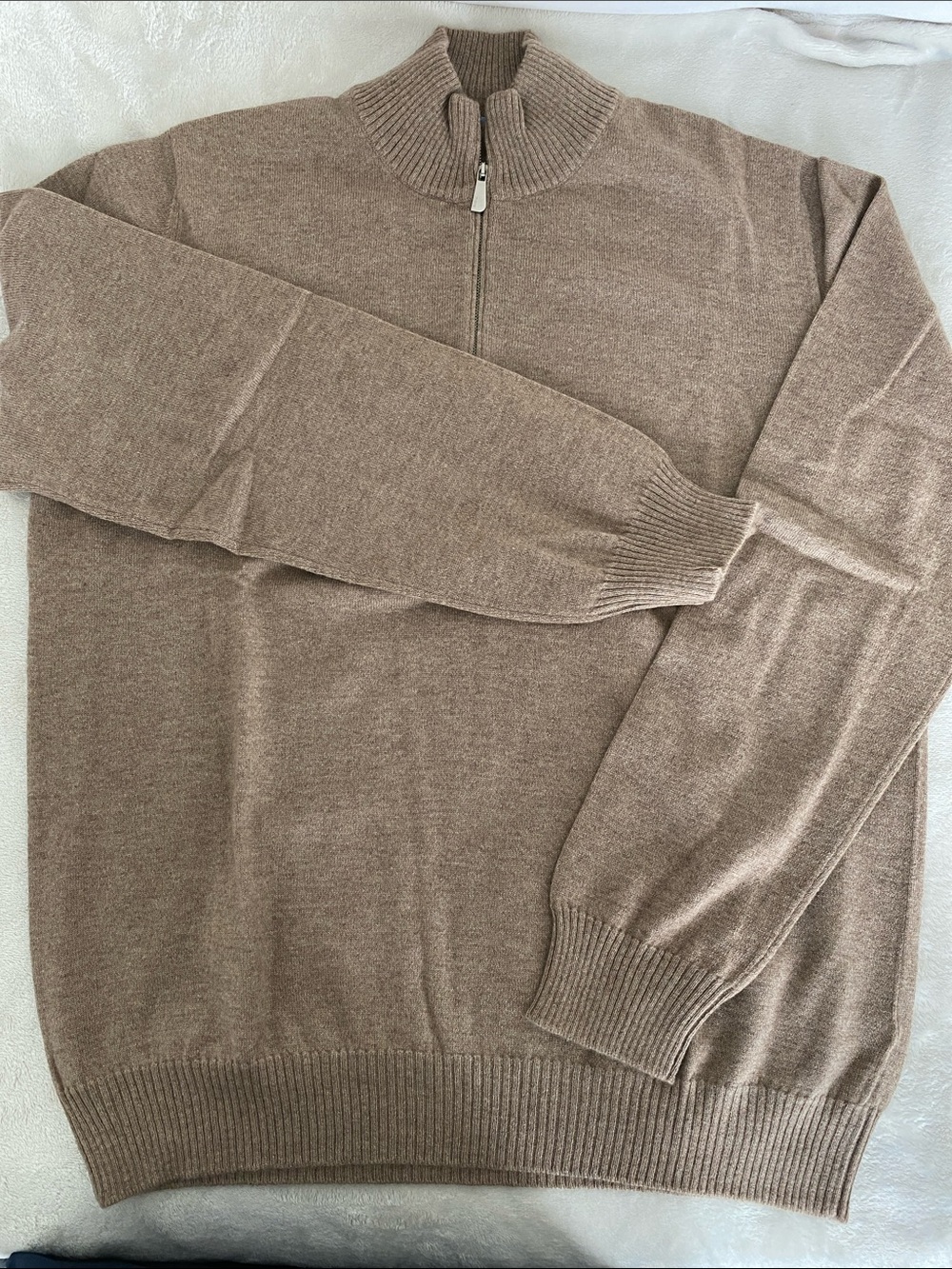 Men's Half-Zip Sweater in Taupe